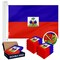 G128 10 PACK: Haiti Haitian Flag 3x5 Ft Double Sided Embroidered 210D Indoor/Outdoor, Brass Grommets, Heavy Duty Polyester